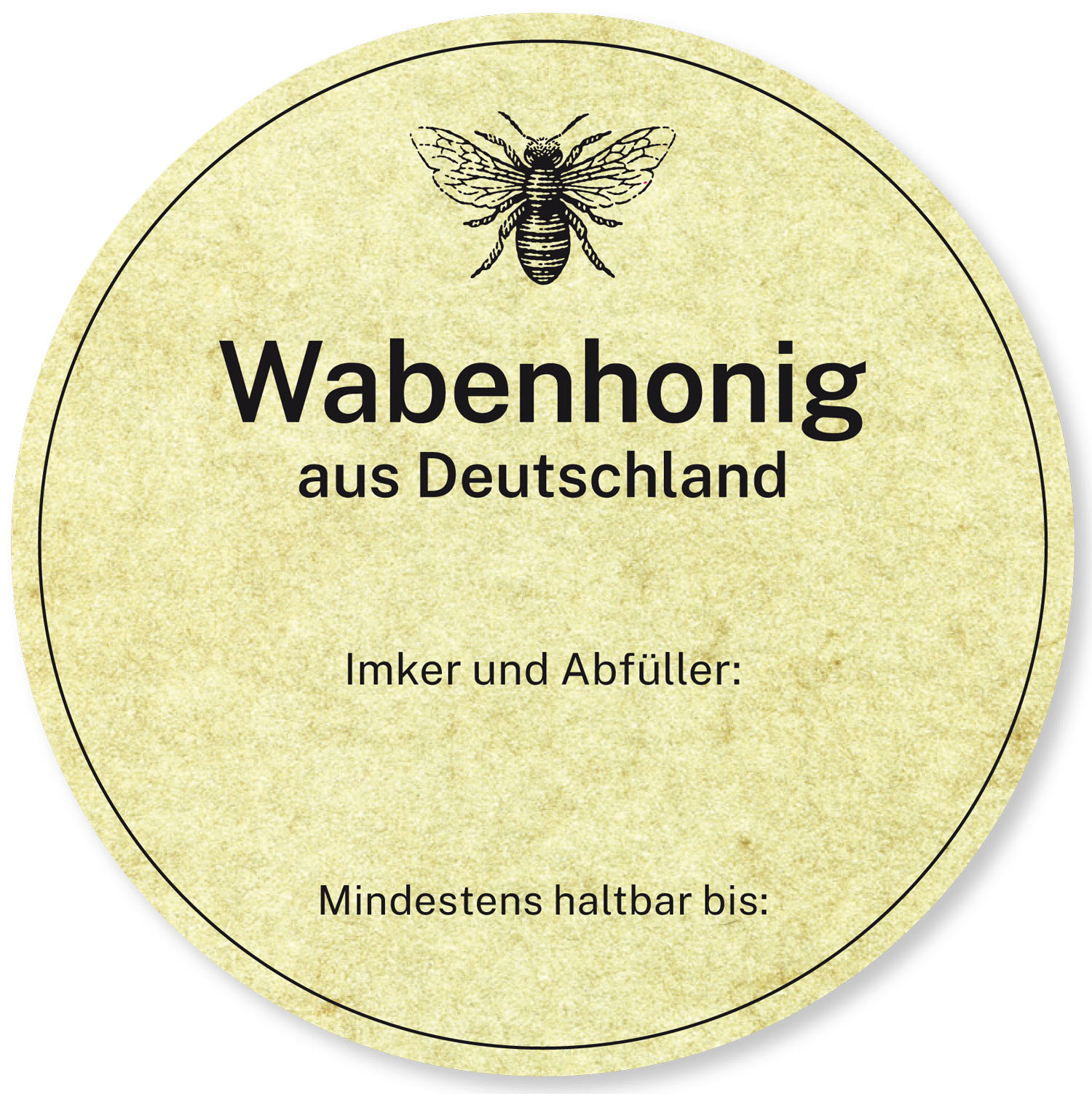 Wabenhonig Etiketten Natur