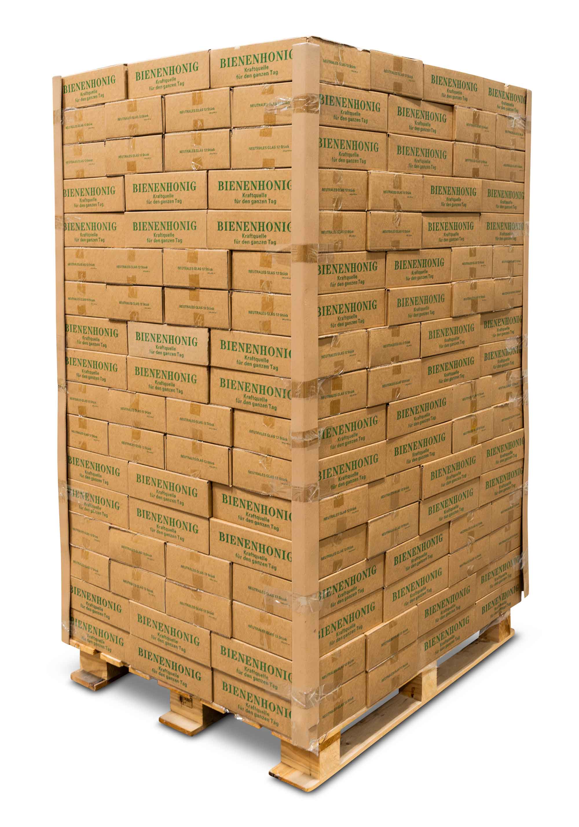 Neutrale Honiggläser 500 g Palette