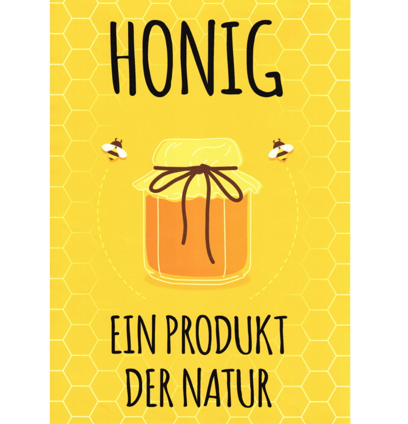 Werbeaufkleber "Honig ein Produkt der Natur"