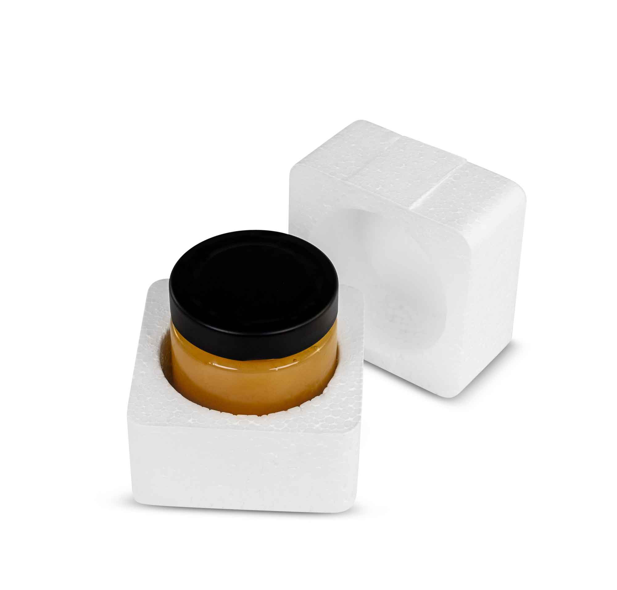 Styropor Box für 250g Glas