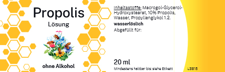 Etikett Propolis flüssig "Wabe"