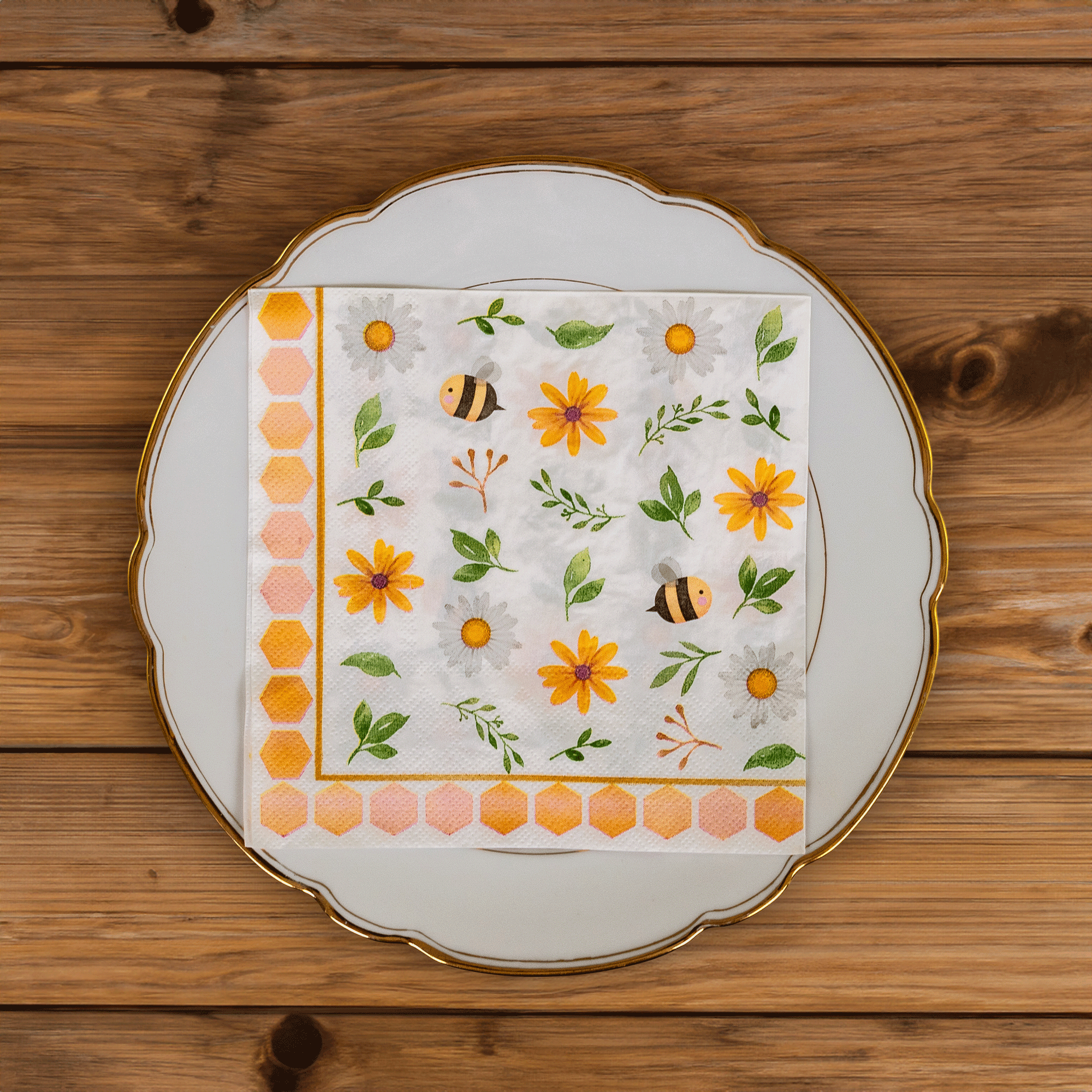 Servietten "Bienen und Blumen"