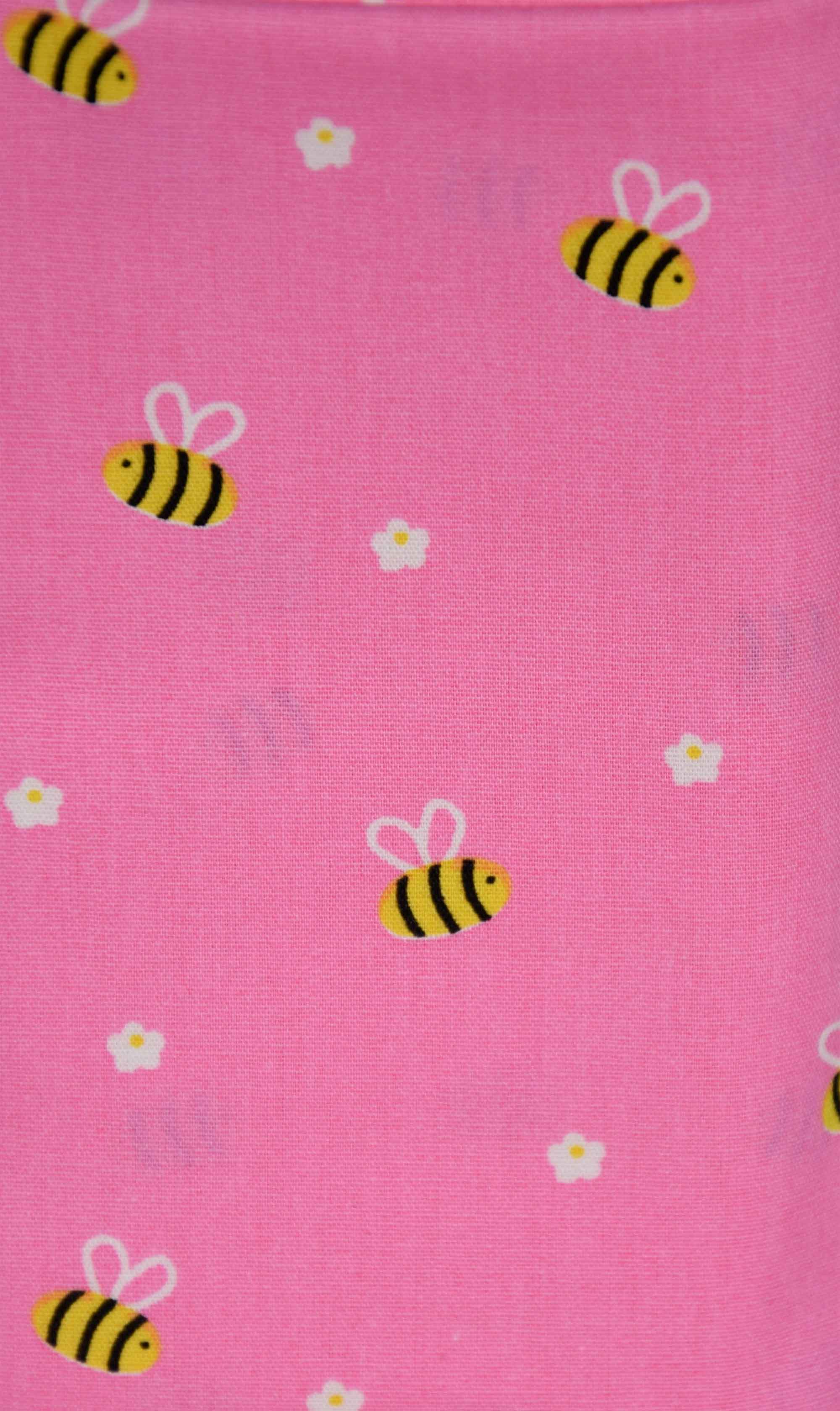 Stoff mit Bienenmotiv rosa