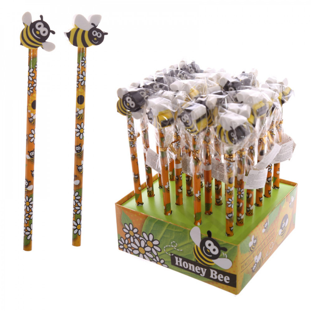 Holz Bleistift mit Bienen Radiergummi