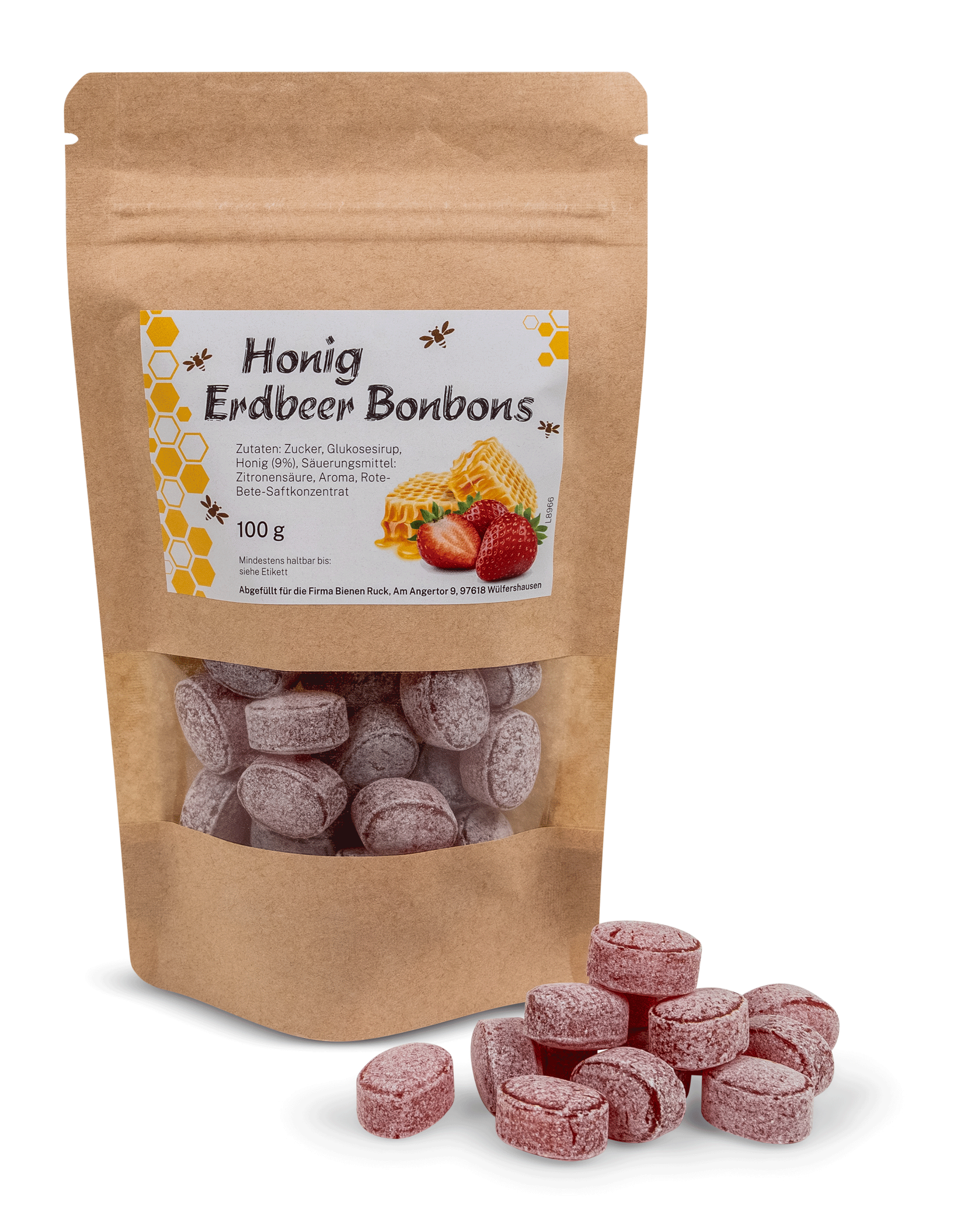 Honig Erdbeer Bonbons