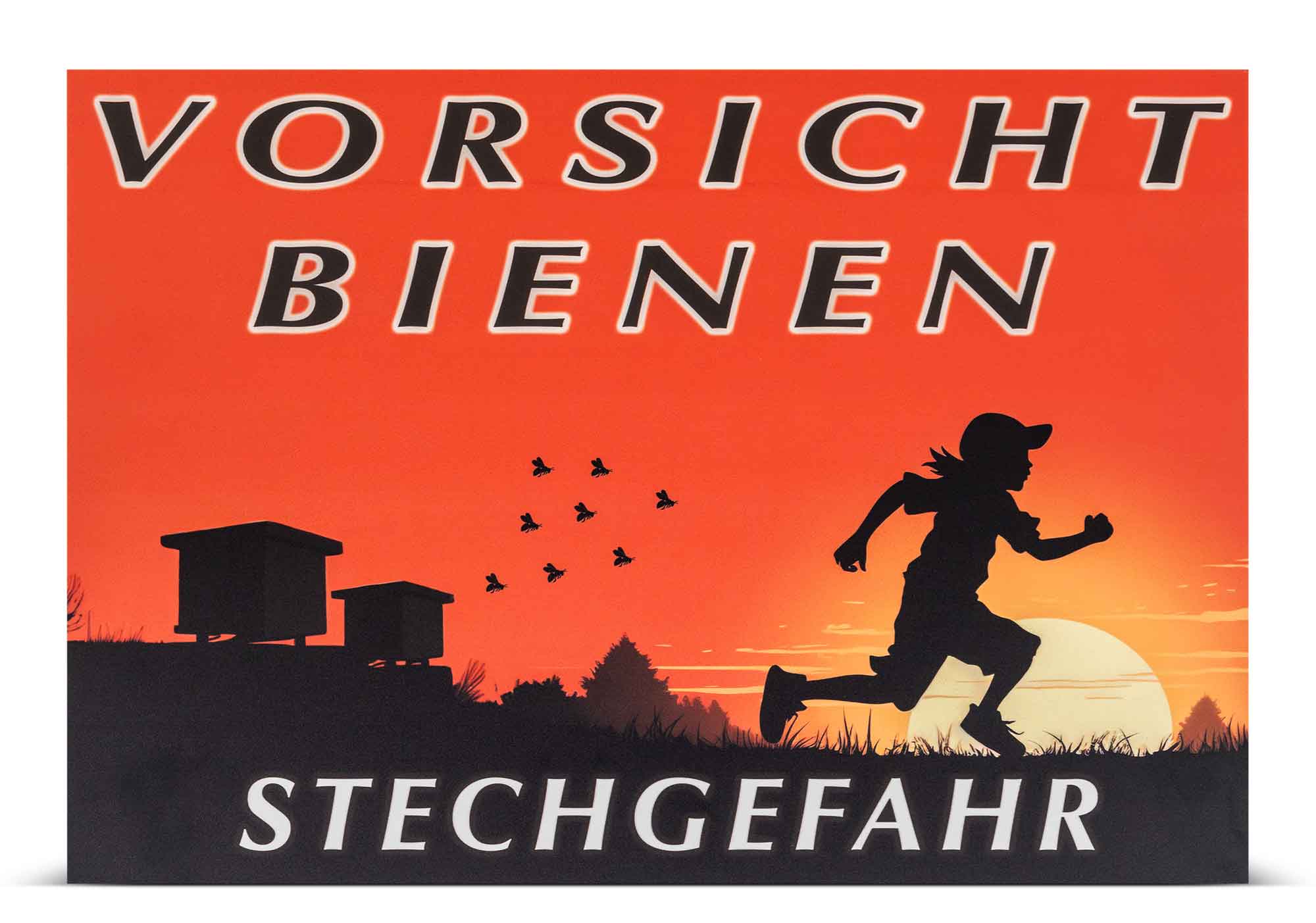 Warnschild "Vorsicht Bienen" rot